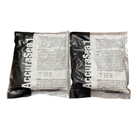 Two Little Fishies- AccuraSea1 Synthetic Seawater Mix Saltwater Reef 2 Packs - Picture 1 of 5